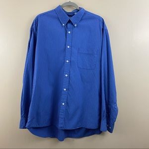 Men’s J Crew long sleeve, blue pinstripe, button down, size XL